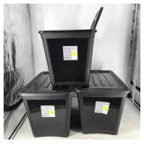 NEW Gracious Living Black Storage Bin (80L) 3PCS