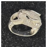 GUC REAL SILVER Panther Ring 925 Sterling 8.14G