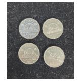 Canadian Vintage Nickel Coins (1947,51,61,62) 4PC