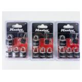 NEW Masterlock 121Q Mini Locks (12pcs total, 3pks)