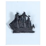 REAL SILVER Schooner Tallship 13.6G 925 Sterling