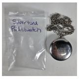 VINTAGE Quartz Silver Tone Moon/Sun Pocket Watch