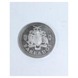 Rare 925 SILVER $10 COIN BARBADOS 37.9g Total