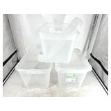 NEW Gracious Living Clear Storage Bin (39L) 3PCS