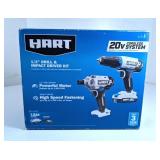 NIB Hart 1/2' Drill & Impact Driver Kit Complete