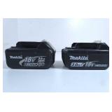 GUC Makita 18V Lot of 2 Batterys 3 Amp Hour