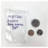 Canadian 2 x 2023 King Charles QUARTERS & 1968 $1