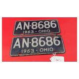 1963 Ohio License Plate pr