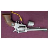 RUGER SINGLE SIX, .22/.22 MAG, STAINLESS, W/HOLSTE