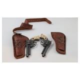 Texan JR Toy Pistols w/Holsters, pair