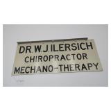 Dr. W.J.Ilersich Metal Sign 191/2'x8'