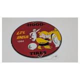 Hood Tires Porcelain Sign 12' Round, Repro