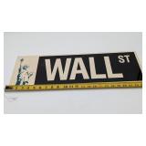 Wall St Sign, Porcelain, Single Sided Repro