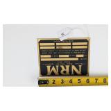 Vintage Brass NRM Identification Tag