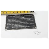 Vintage H&L Peacock Railway Car Plaque