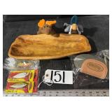 Wood Bowl Fishing Lures Field & Stream Pouch +