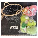 Basket with Stuffed Bears