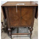 Antique Small Sideboard Turned Legs