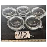 5 Pyrex Lidded Fridge Bowls