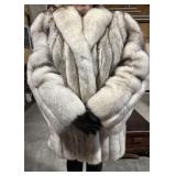 Alaskan Blue Fox Fur Coat & Gloves