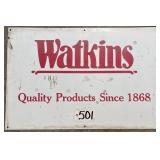 Vintage 2 Sided Tin Watkins Advertising Sign 24x30