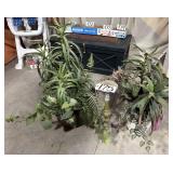 Tall Candle Holder & Faux Plants