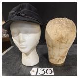 2 Mannequin Heads 1 Styrofoam 1 Vintage