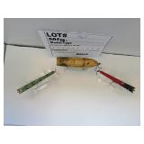 3 Vintage wood lures unk. mfg.