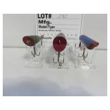 3 Unbranded wood lures