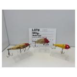 3 Vintage Lures / Unk. mfg.
