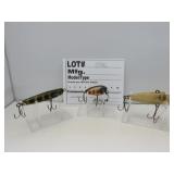 3 vintage lures / unk. mfg.