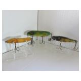 Lot of  3     unbranded/unk. vintage wood lures