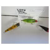 3 Vintage lures / unk. maker