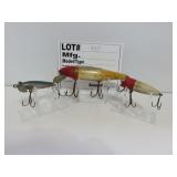3 Vintage wood lures Unk Mfg