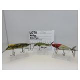 3 Vintage Lures / Unk Mfg