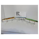 3 Vintage wood pencil plug lures