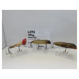3 Vintage wood lures / unk. mfg.