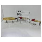 3 Vintage wood Lures Unknown mfg.