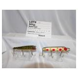 Heddon  Vamp and Creek Chub Darter  wood lures.