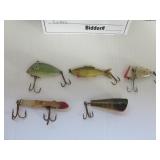 lot of 5 Vintage wood lures / Unk Mfg