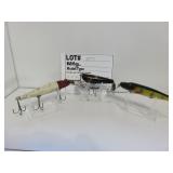 Black Sputter bug and 2 Creek Chub pikes