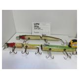 2 Large jointed Creek Chub Pikes and 1 unk.