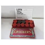 Box of wood checkers