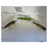 2 Vintage Wood PawPaw  1 minnow