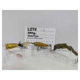 3 wood vintage wood lures / unk maker