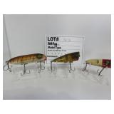 Lot of 3 wood lures - Unk Mfg.