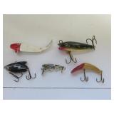 lot of 5 Vintage small lures one money