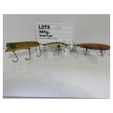 Lot of 3 - Shook Wood Unk-Heddon Lucky 13-  1 unk