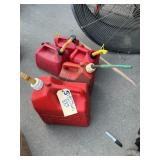 Five plastic gas can
