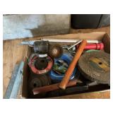 Grinder stones, wire brushes, string, tirimmer